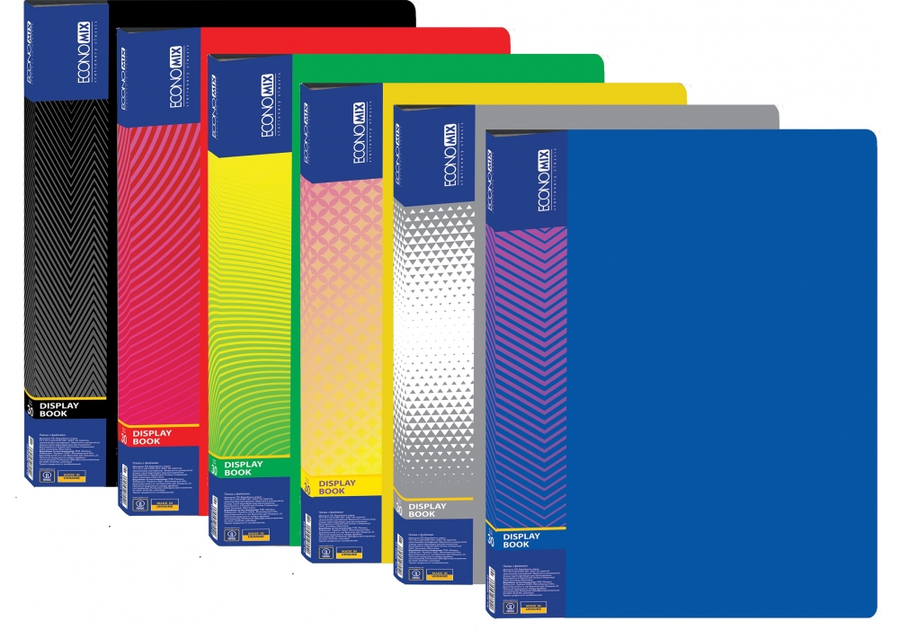 Папка-дисплей ECONOMIX А4 30 файлів, асорті (E30603)